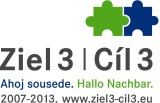 Logo programu Cíl 3 / Ziel 3 na podporu přeshraniční spolupráce 2007-2013 mezi Svobodným státem Sasko a Českou republikou