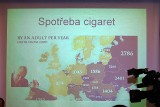 Jeden z tzv. slajdů, promítaných během prezentace na tiskové konferenci Ligy proti rakovině Praha (foto Jiří Majer)